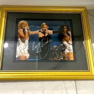 Framed Autograph by Britney Spears, Madonna and Christina. AUTHENTIC